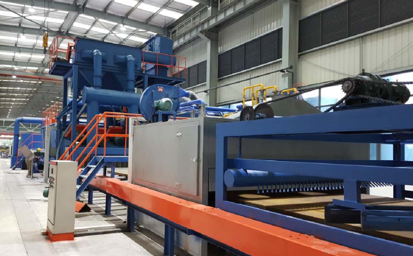 江蘇拋丸機除銹設備 輥道通過式拋丸機可選擇PLC一鍵啟動,無間隙連續(xù)通過拋丸打砂